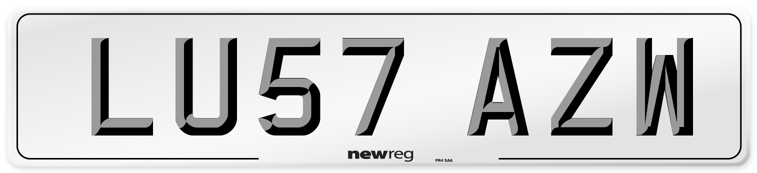 LU57 AZW Number Plate from New Reg